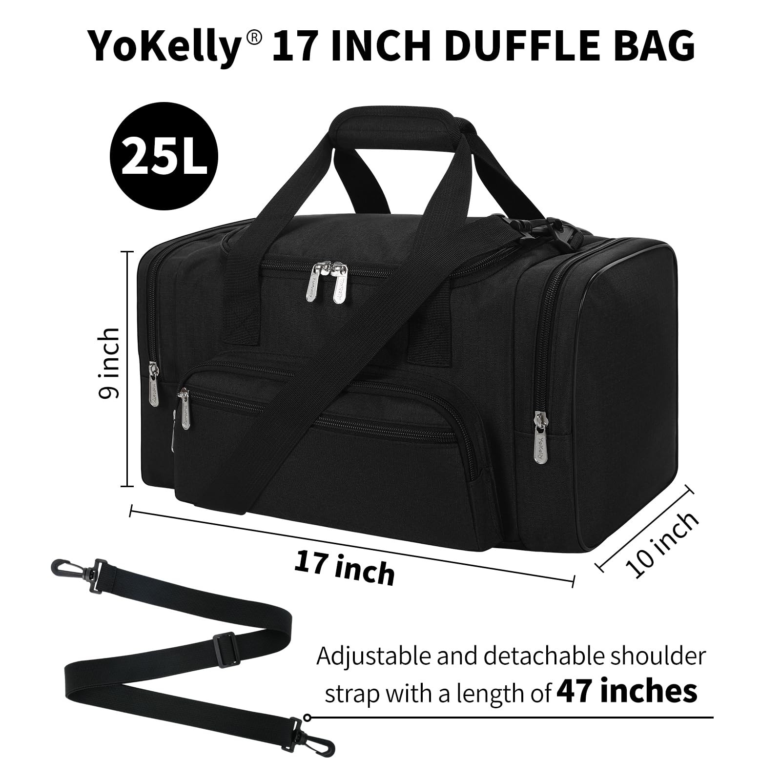 Small Duffel Bag 17 inch Carry On Weekender Bag for Travel Gym Sport 17x10x9 …