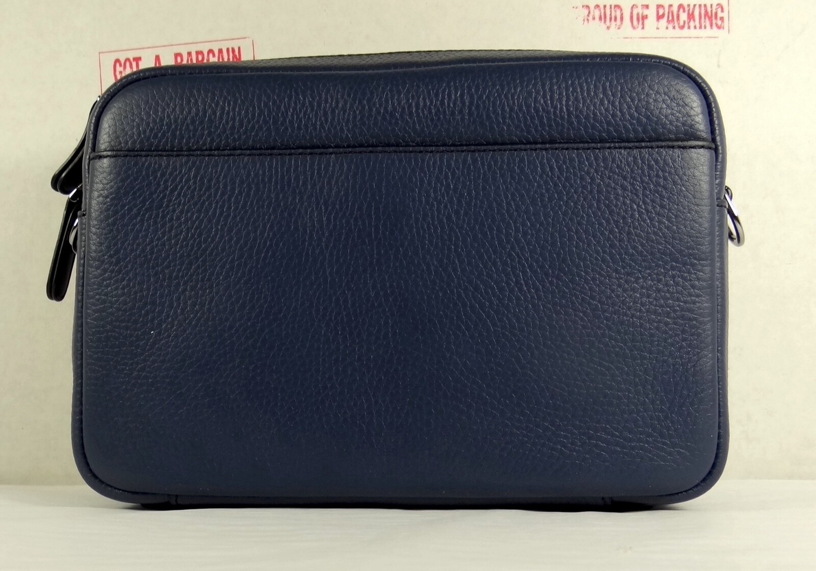 Michael Kors Hudson Blue Denim Pebbled Leather Utility Messenger Crossbody Bag