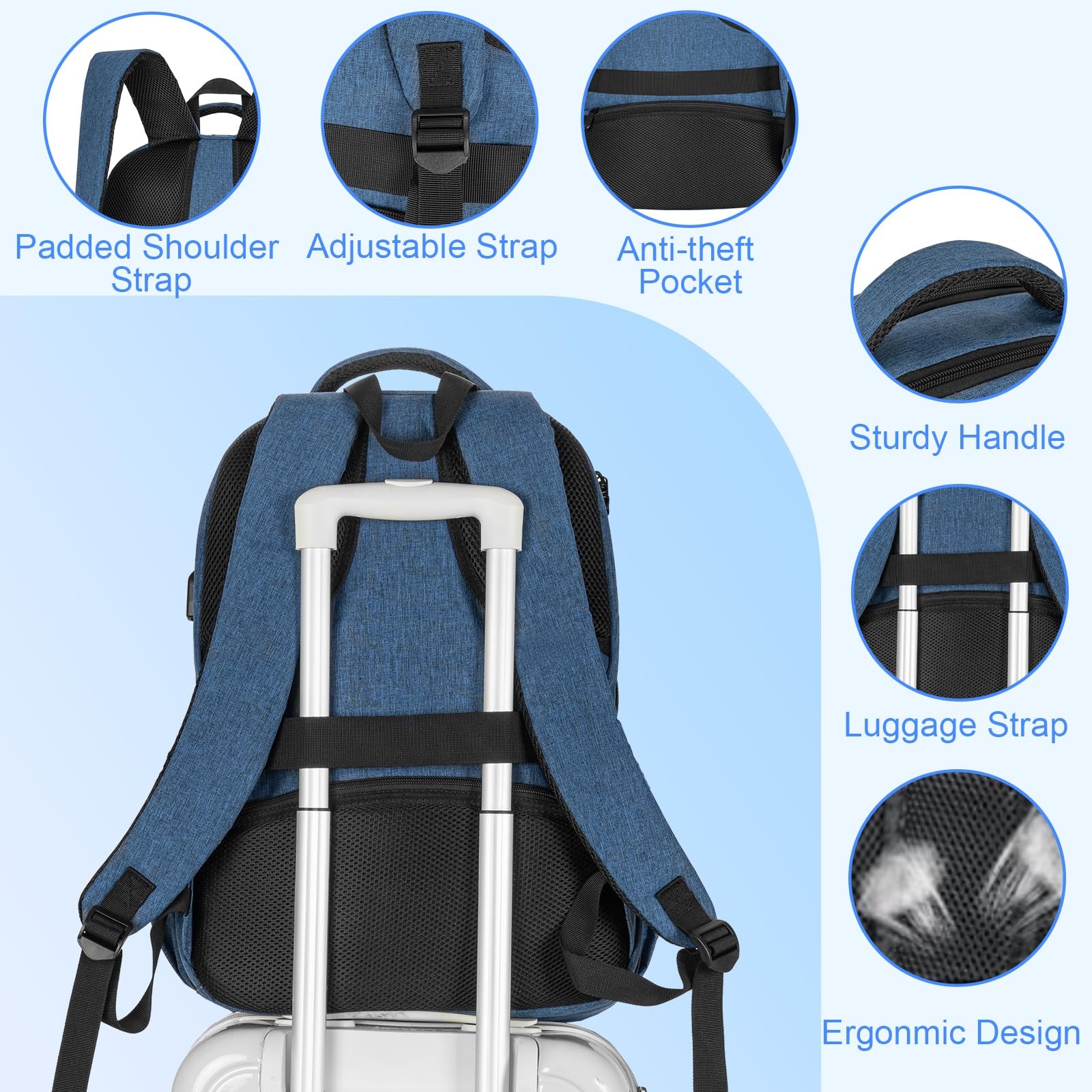 15.6 Inch Laptop Backpack With Insulated Cooler Compartment Travel Work