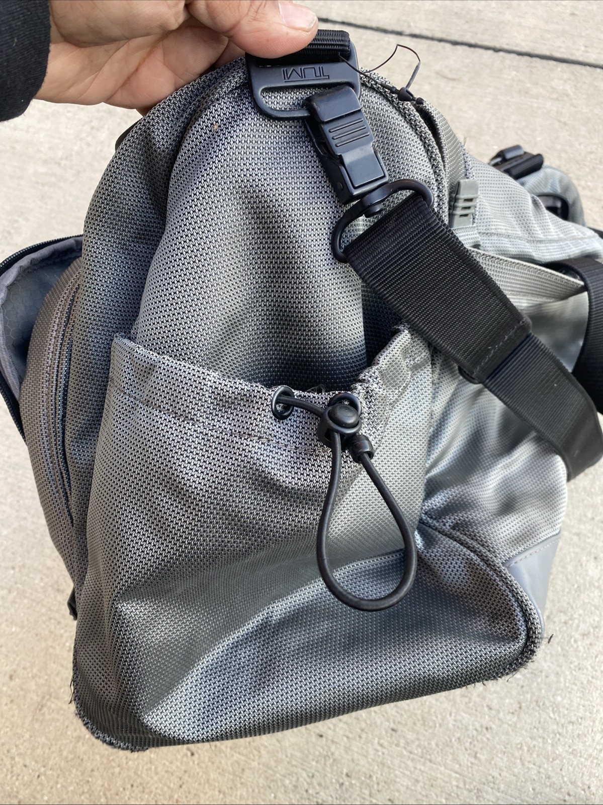 TUMI Boston 2Way Ballistic Nylon Duffle Bag Carry On Gray 525PW Strap (See Pics)
