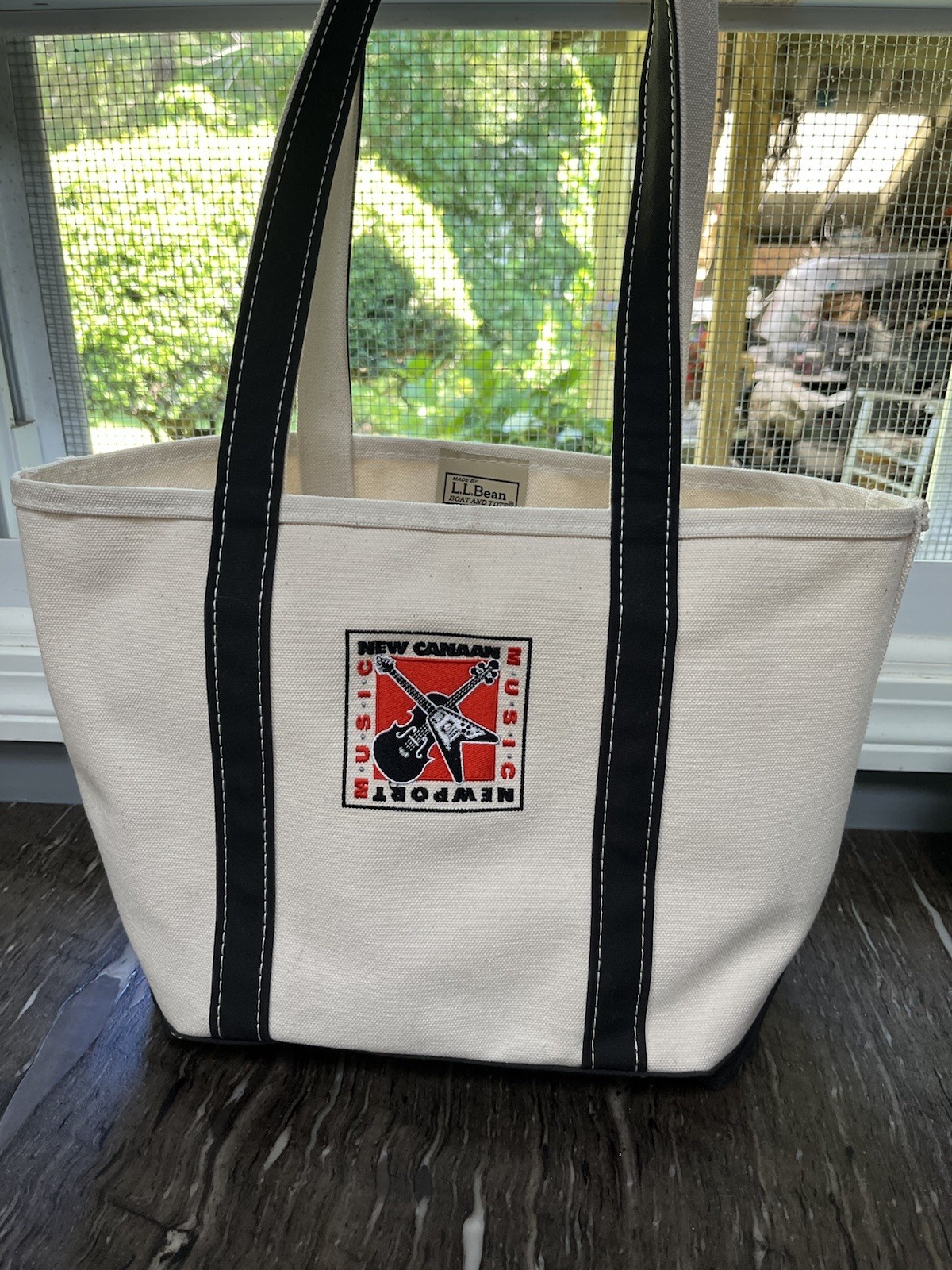 LL Bean Boat and Tote Newport RI New Cannon Music Logo White Black Medium 11×16