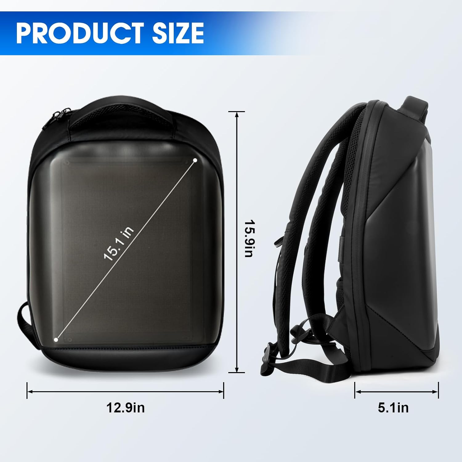 Smart Waterproof LED Backpack with App Control for Travel & Adventure