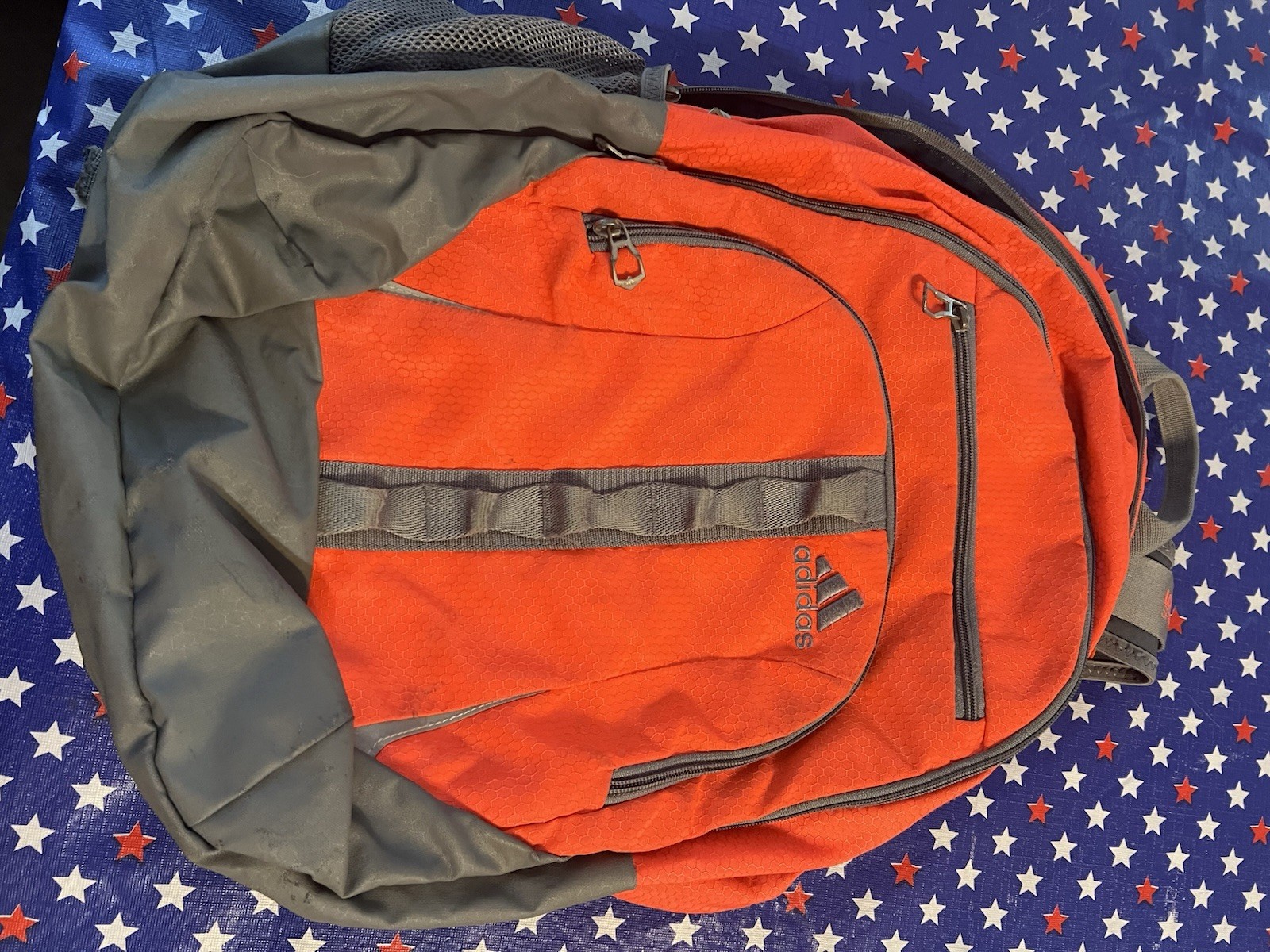 Orange/Gray Adidas Backpack ~20”