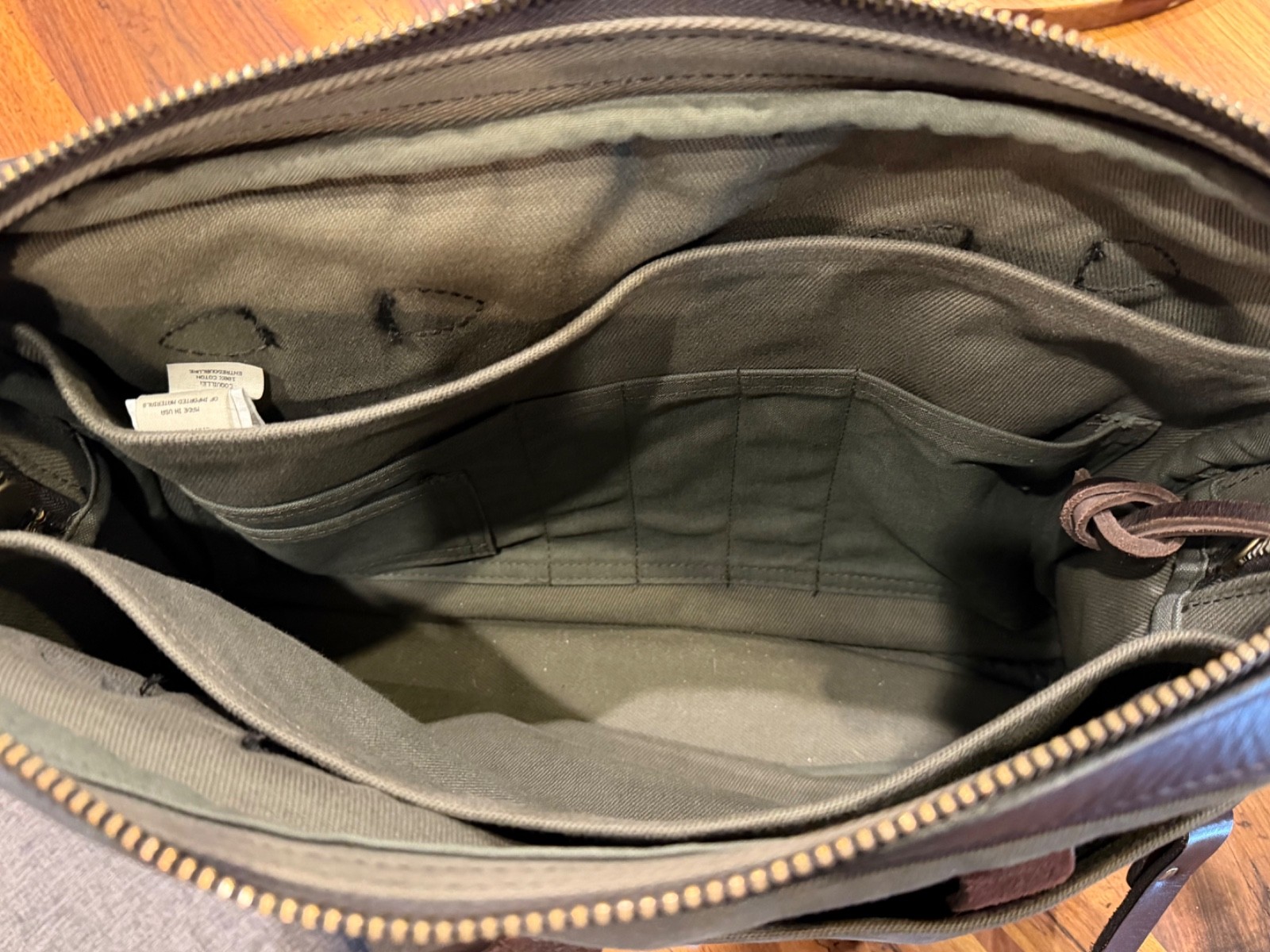 Filson Ducks Unlimited Briefcase Olive Rugged Twill Leather Shoulder Bag