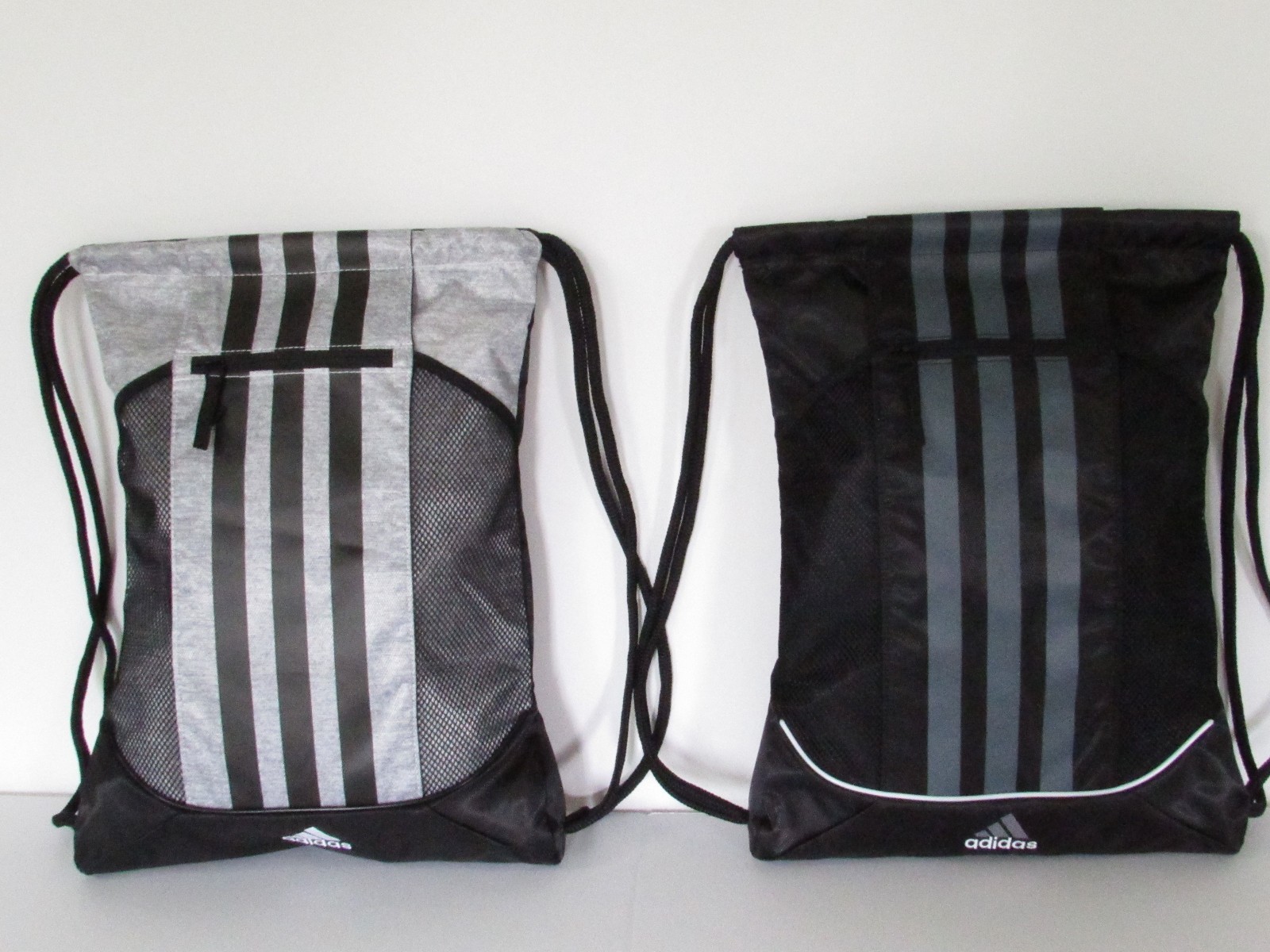 adidas 3-Striped Gym School Sports Sackpack 14″x18″ Select Black or Gray