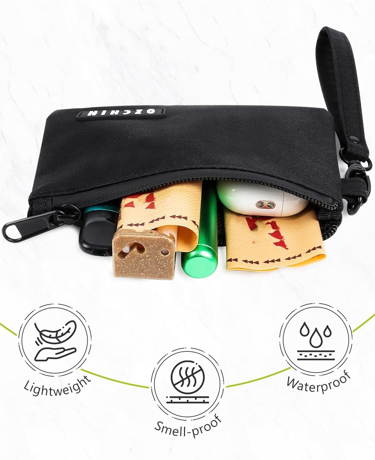 OZCHIN Smell Proof Bag with Combination Lock 5.8 x 4 inches, Black