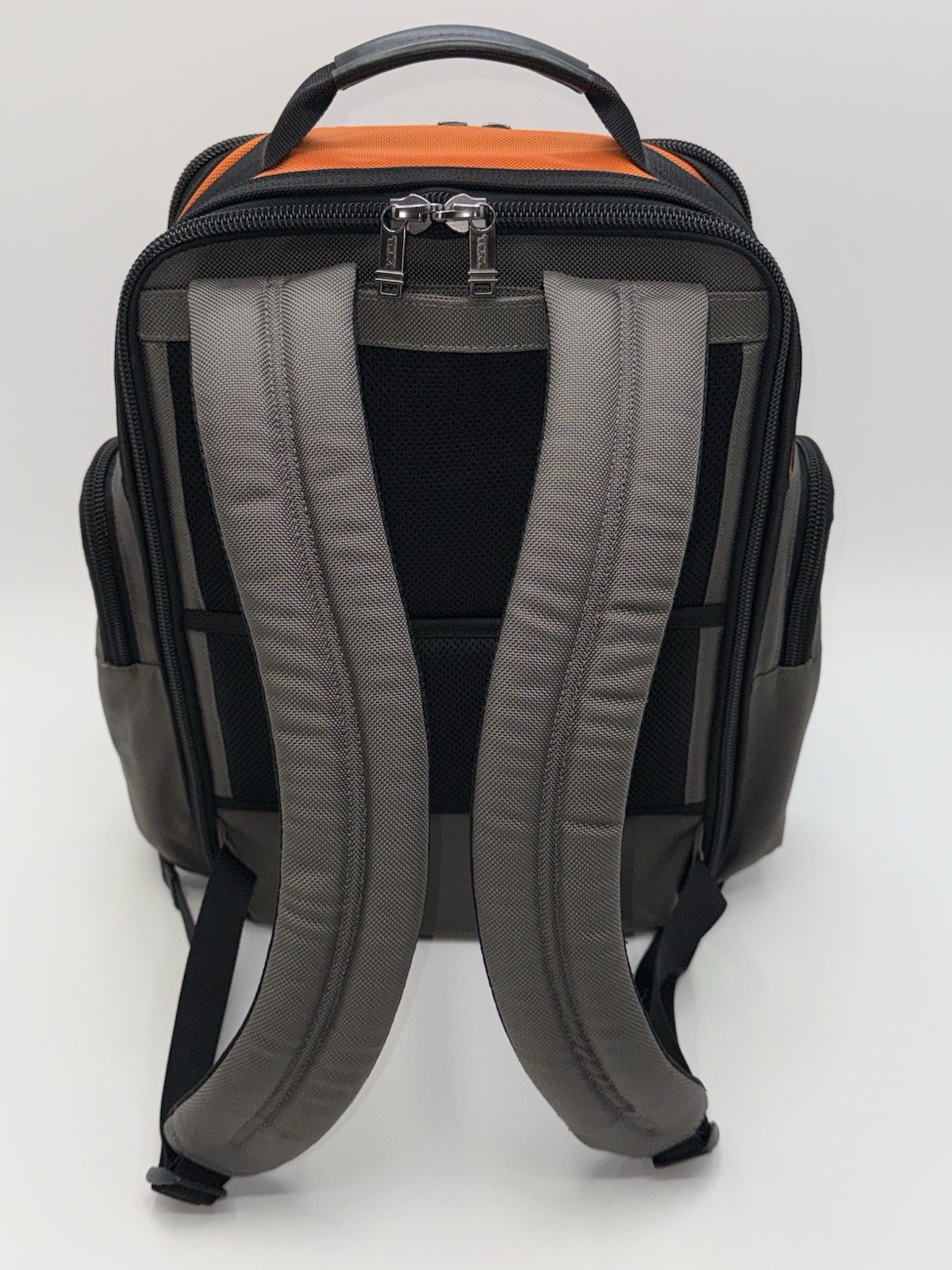 TUMI Alpha Bravo Knox Backpack Orange Gray Ballistic Nylon Laptop Bag MSRP $625