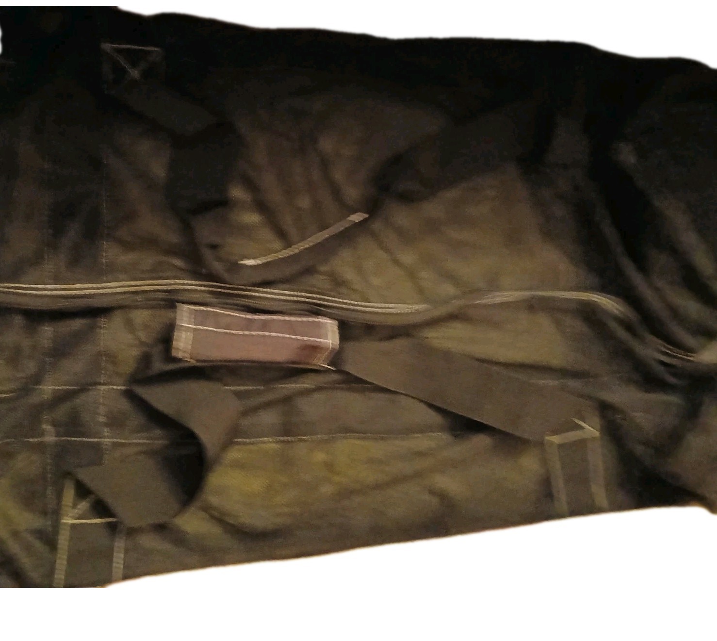 Partial Mesh Duffle Gym Bag w/ Shoulder Strap Large 22″x38″ Black