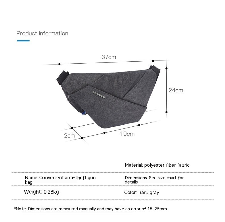 Digital Storage Canvas Chest Bag Crossbody Multi-functional Business Close Shoul