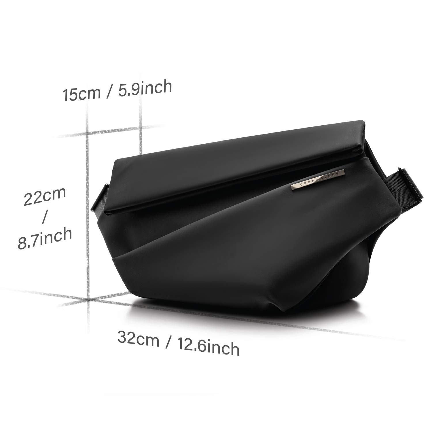 EDC Sling Bag for Men, Expandable 5L-6L Capacity, Black, Versatile Everyday Use