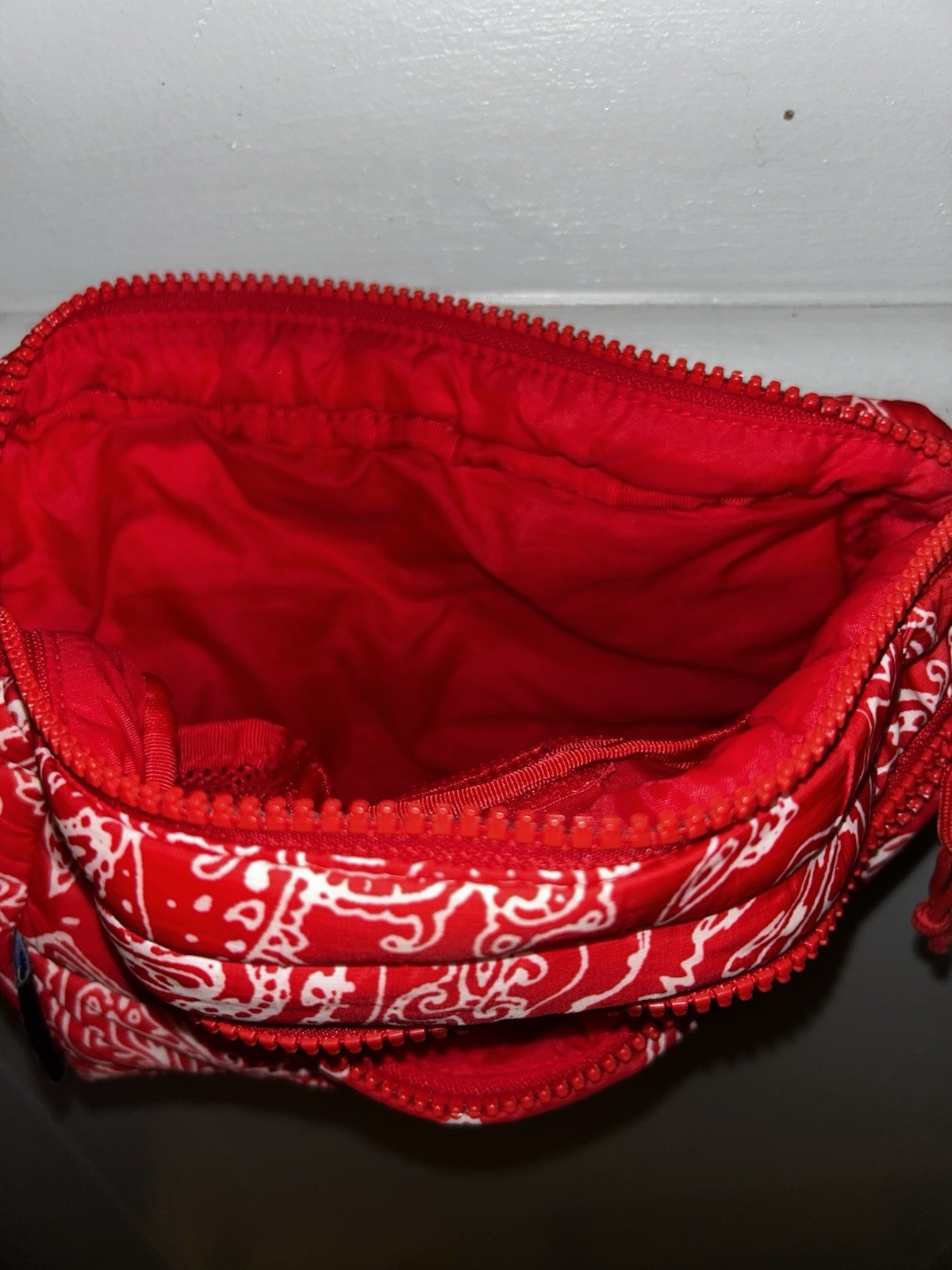 Supreme Paisley Puffer Bandana Red Shoulder Bag