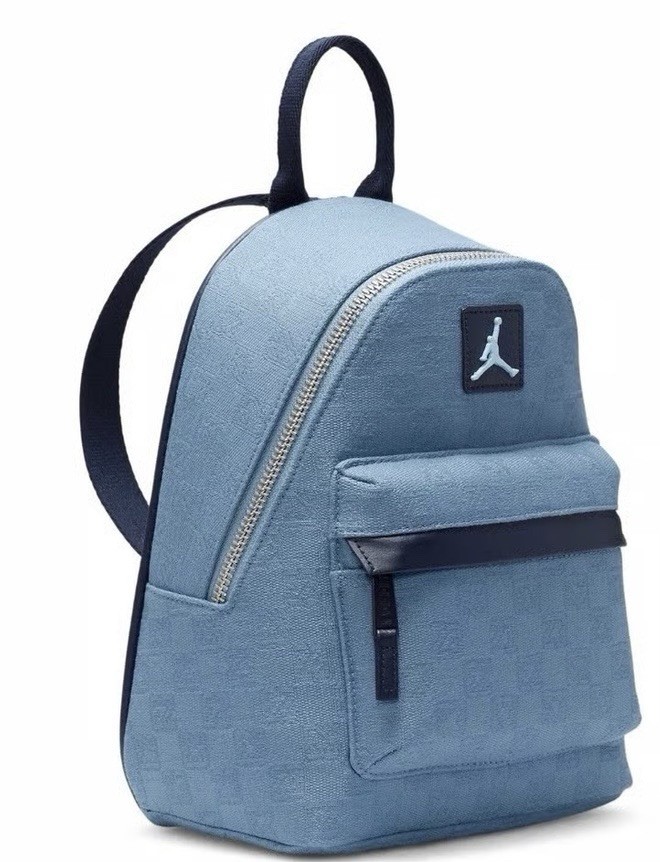 Nike Jordan Monogram Mini Backpack, Chambray Blue Bag, Travel Carry On Purse
