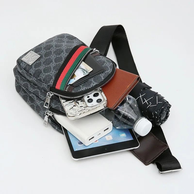 Men’s PU Leather Crossbody Chest Bag Different Colors