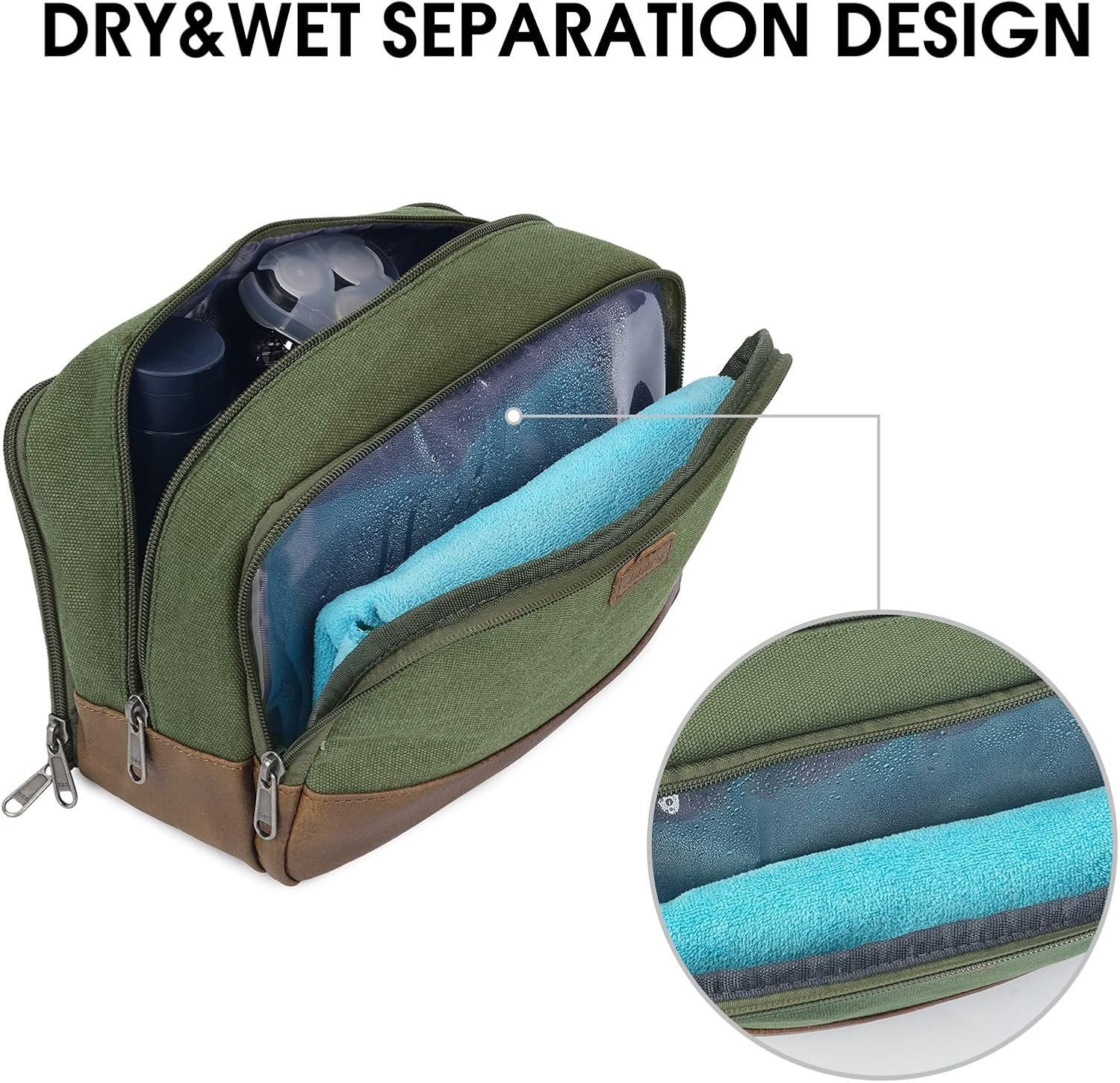 Travel Toiletry Bag for Men Large Toiletries Shaving Bag Water Resistant Hanging