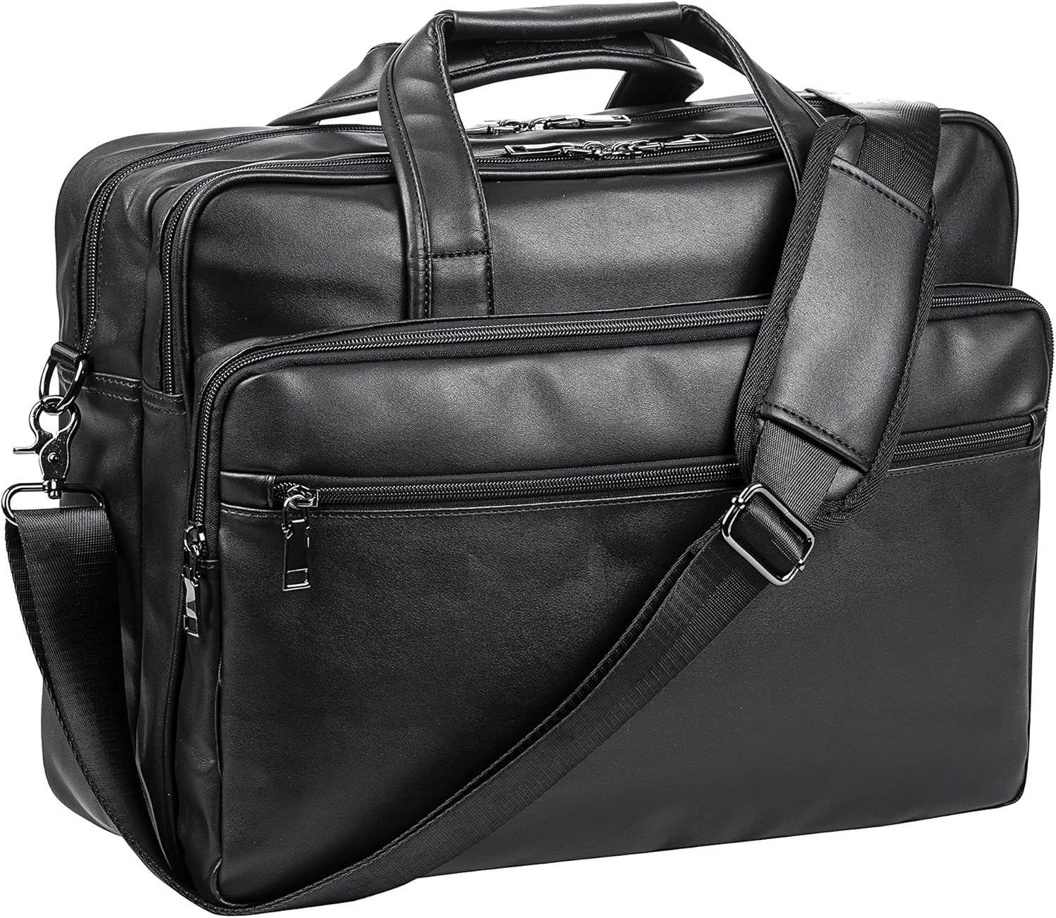 Seyfocnia Leather Laptop Bag, Men’S 15.6 Inche 17.3 Inche Messenger Briefcase Bu