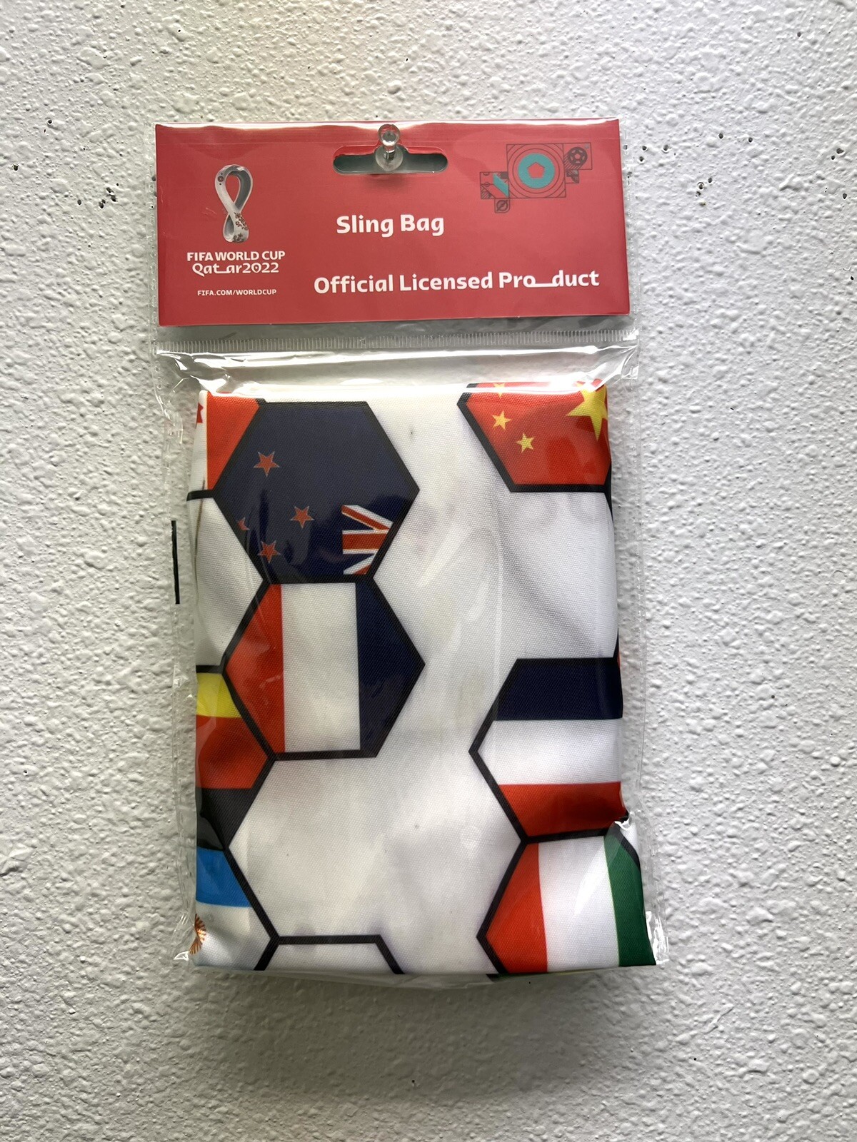 FIFA World Cup 2022 Soccer Drawstring Sling Tote Bag 18 x 14 “ Multi Team