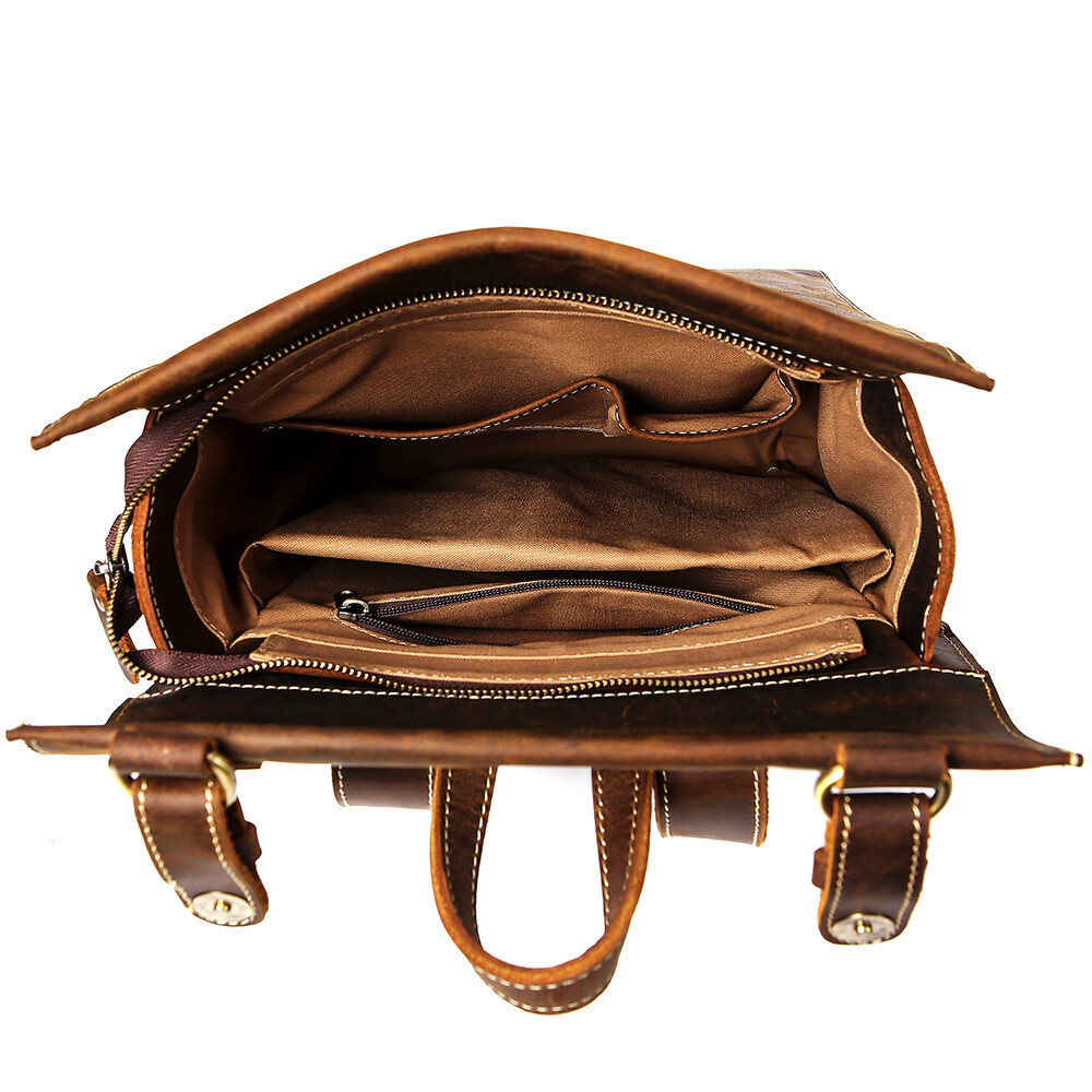 Men’s Leather Backpack Retro Large Capacity Computer Travel Business Backpack