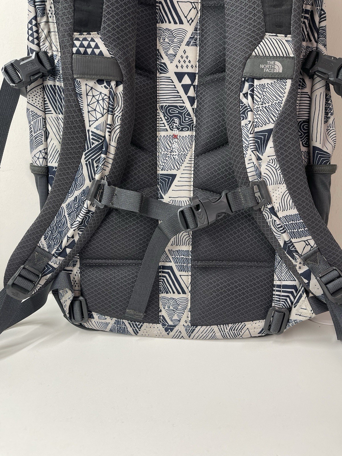 The North Face TNF Backpack Bag Trickonometry All Over Print Excellent Cond