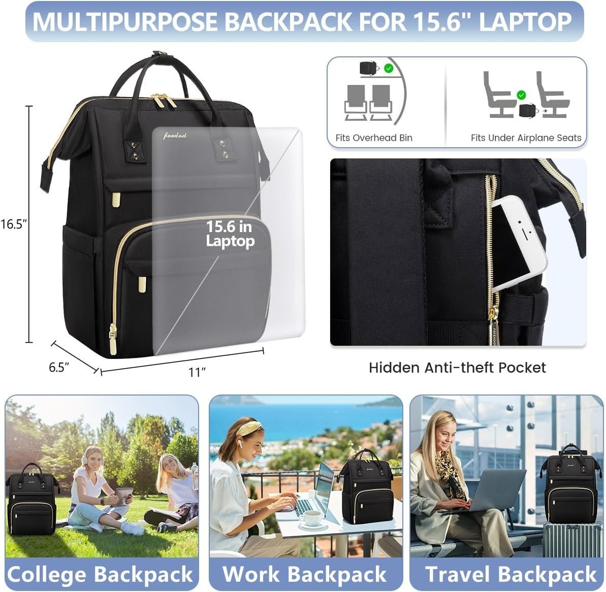 Backpack Work Business Backpacks Purse Waterproof Computer College Backpack