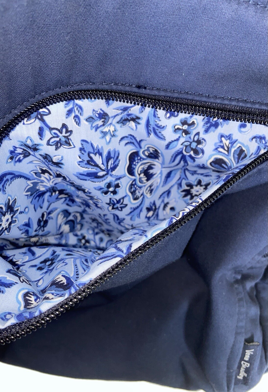 Vera Bradley Women’s Cotton Campus Backpack Classic Navy – Recycled Cotton