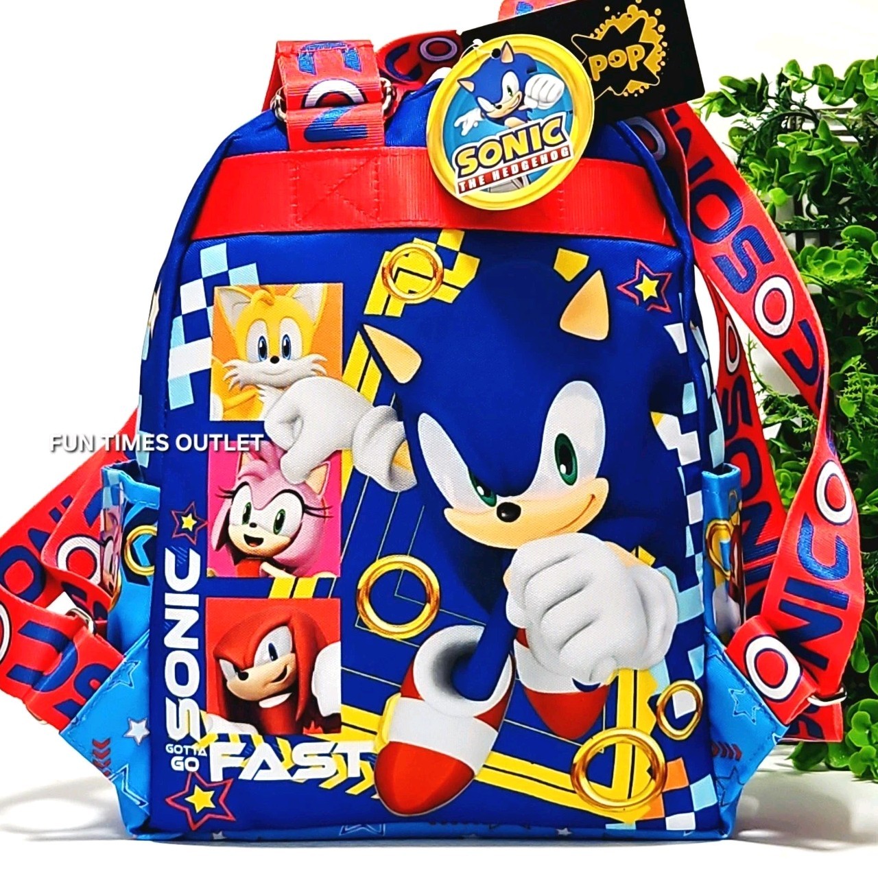Sonic The Hedgehog 13″ Backpack Deluxe Gamer Carry All Travel Bag Book Bag SEGA