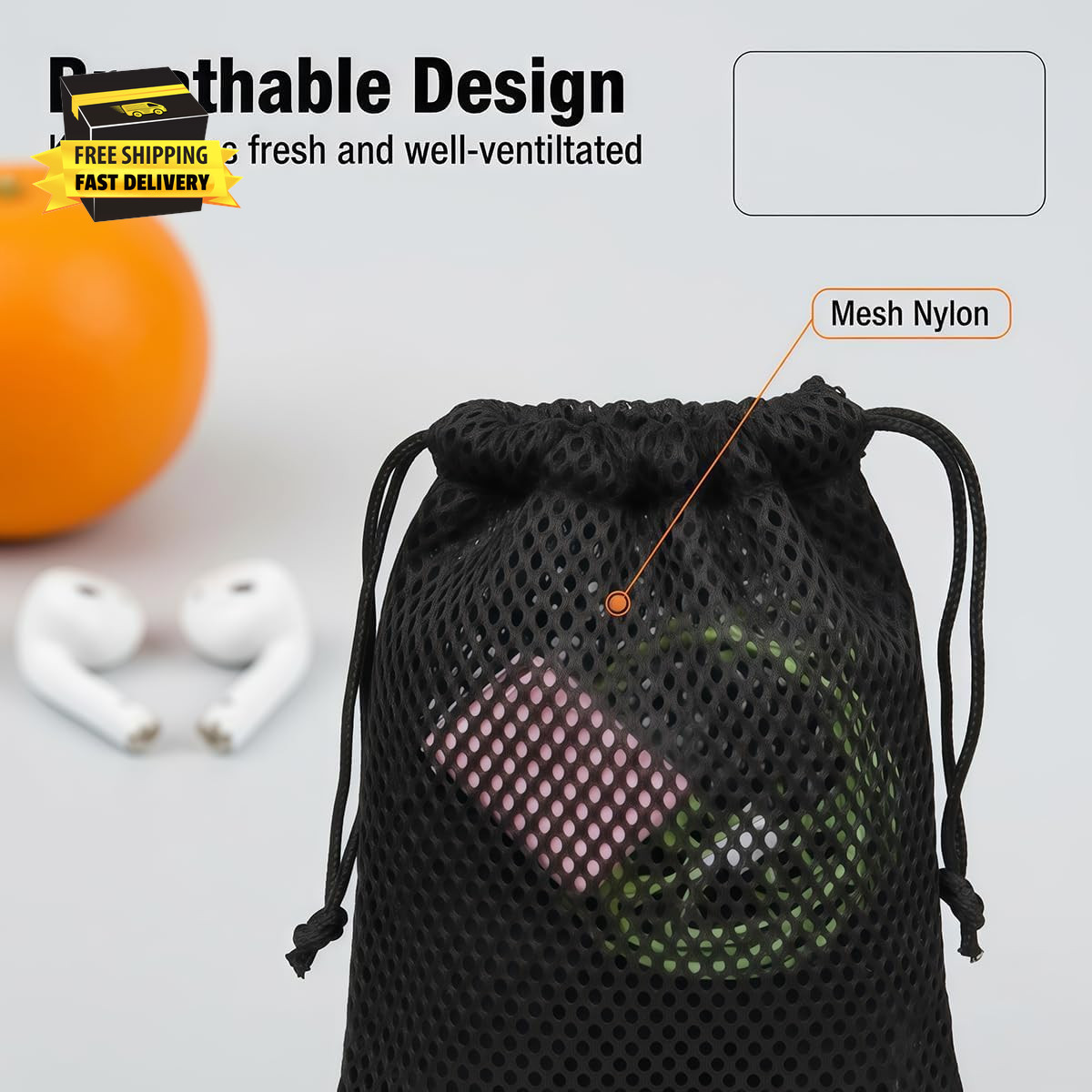 6Pcs 10X15Cm/4X6 Inch Black Nylon Mesh Drawstring Bag Pouch String Bags Small Tr