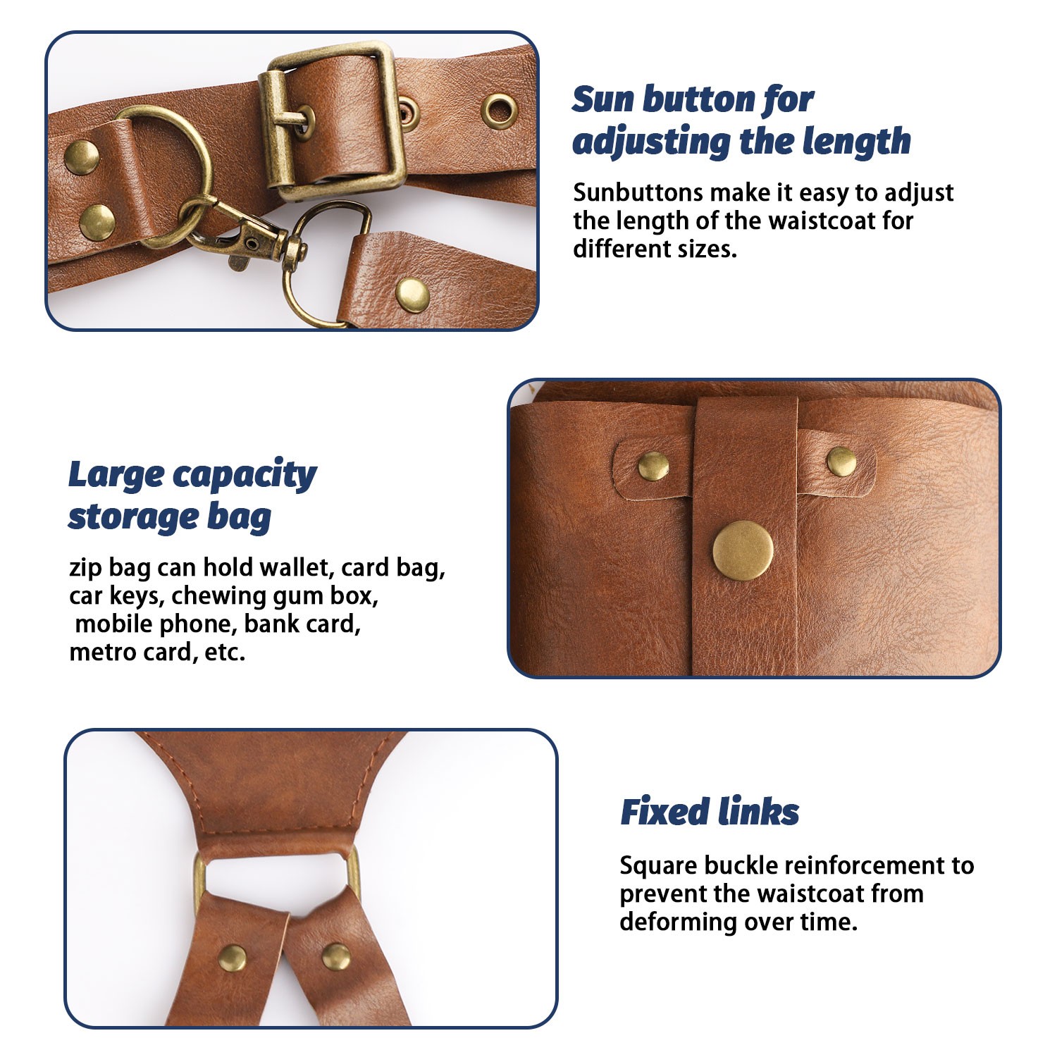 Adjustable Strap PU Leather Hidden Holster Vest Bag Double Shoulder Armpit Bag