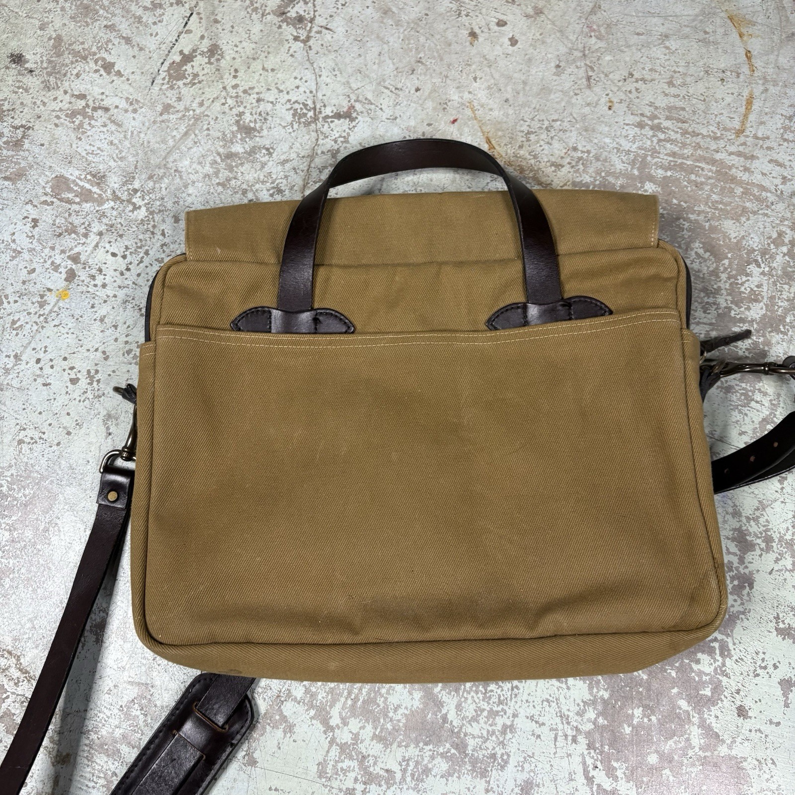 CC Filson 257 Brown Twill Briefcase/Messenger Bag USA Made Rugged Canvas Outdoor