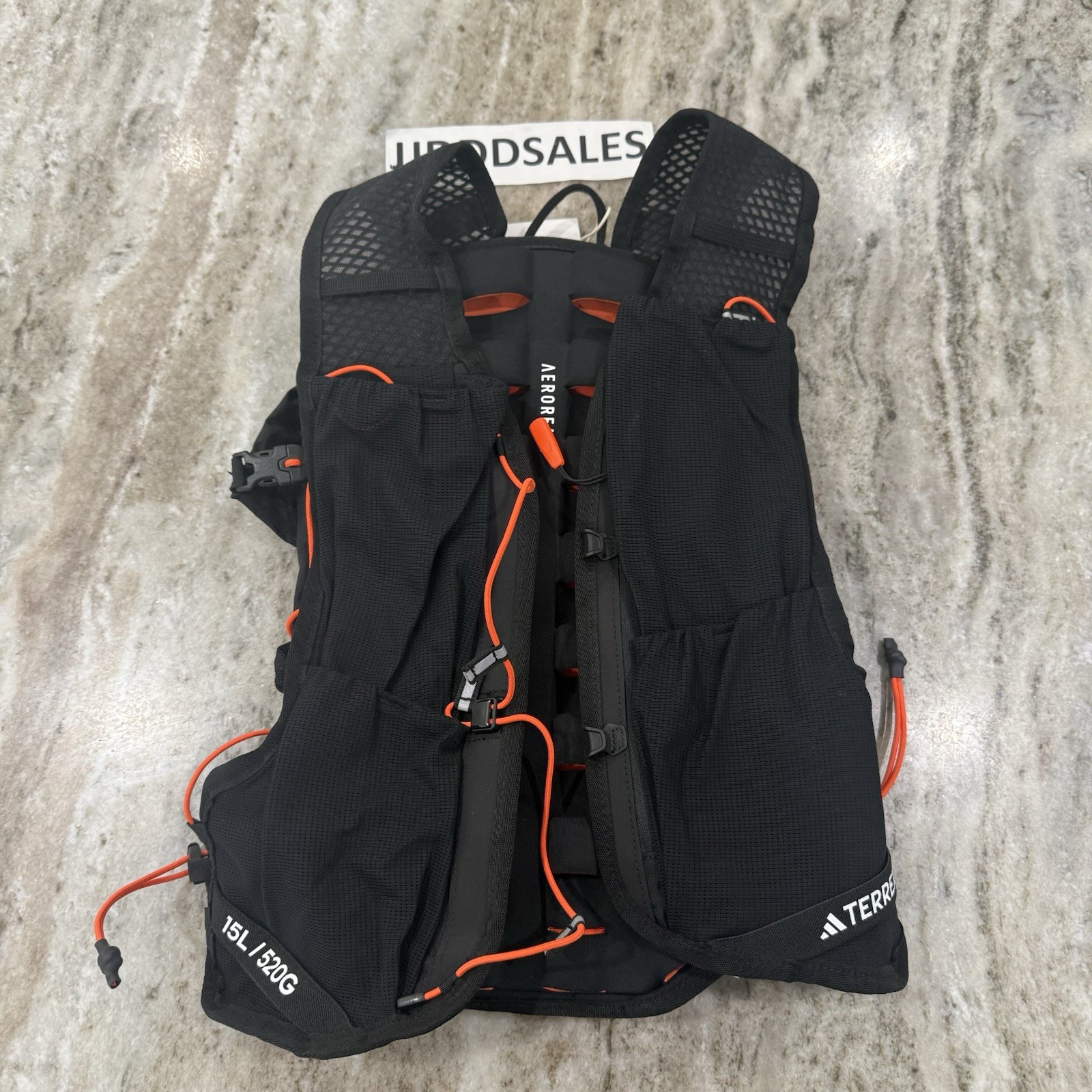 Adidas Terrex Backpack Black Orange Bag Pack Hiking 15.6L Camping IN4656 Medium
