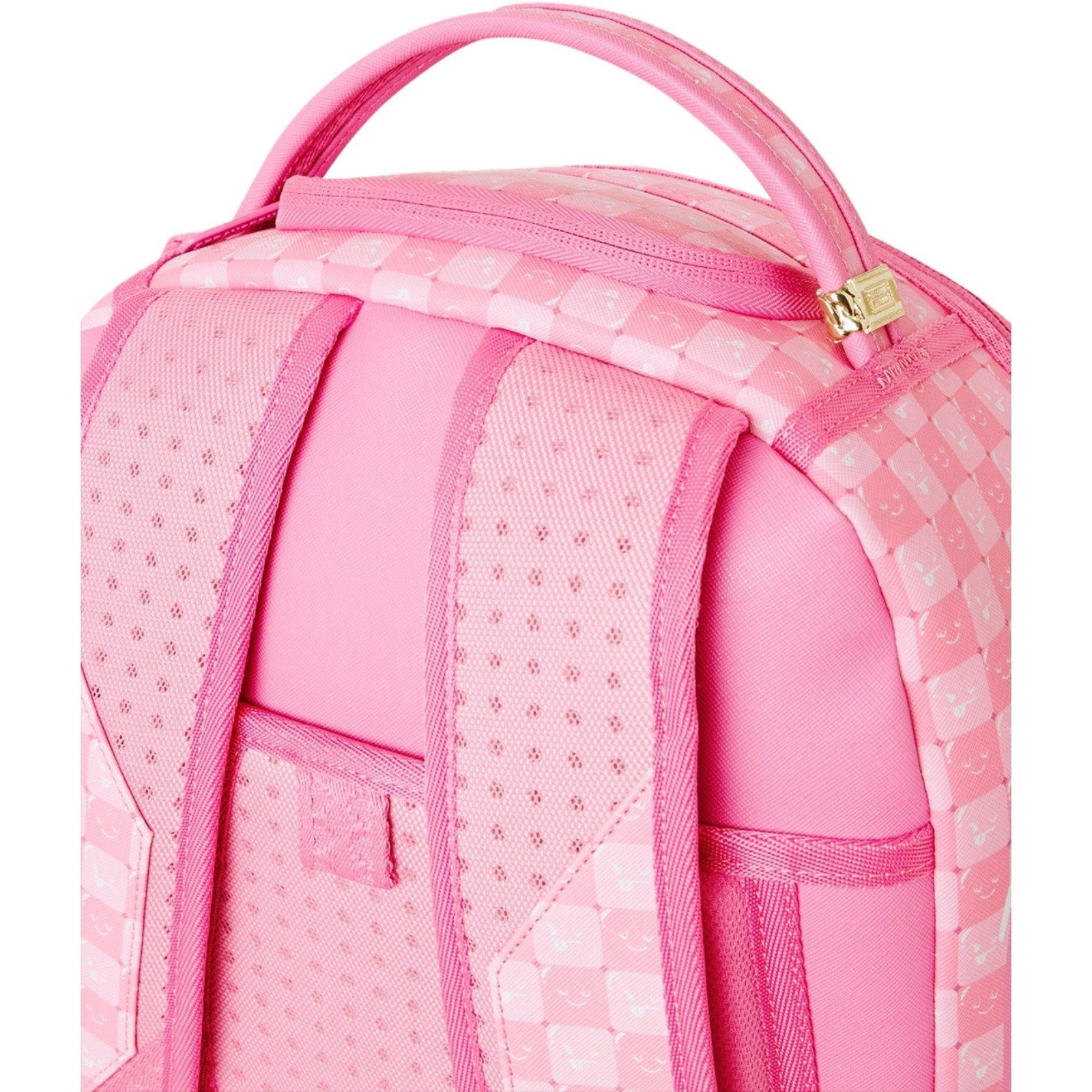 Sprayground Pink Check Faces Backpack🔥New Bookbag Large School Travel Bag