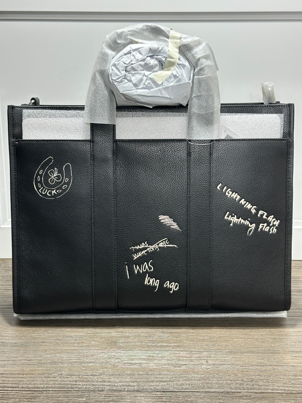 Coach Wesley Tote With Rexy Sketch Print in Black Leather CAS26 Mens Crossbody