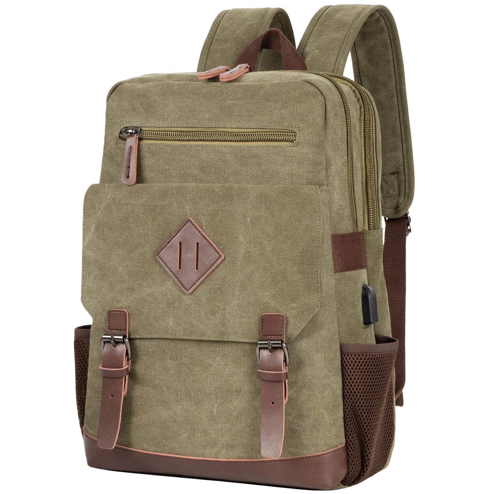 Eco-Friendly Vintage Backpack for Men , Canvas Bookpack Fits Most 15.6 Inches…