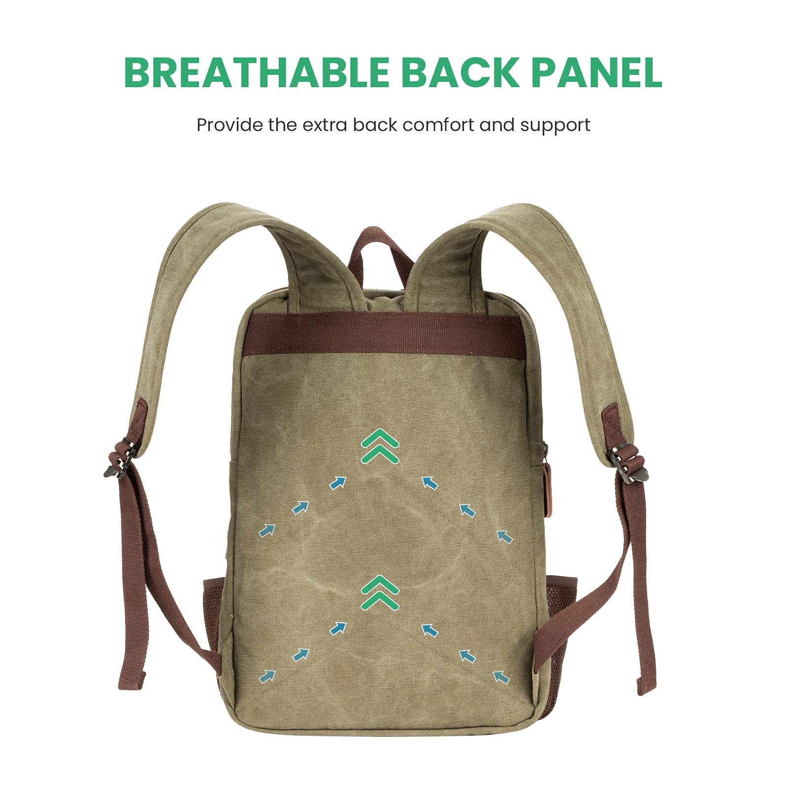 Eco-Friendly Vintage Backpack for Men , Canvas Bookpack Fits Most 15.6 Inches…