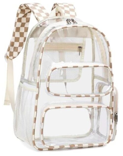 Clear Backpack Heavy Duty Transparent Bag See Through BookBag for Student