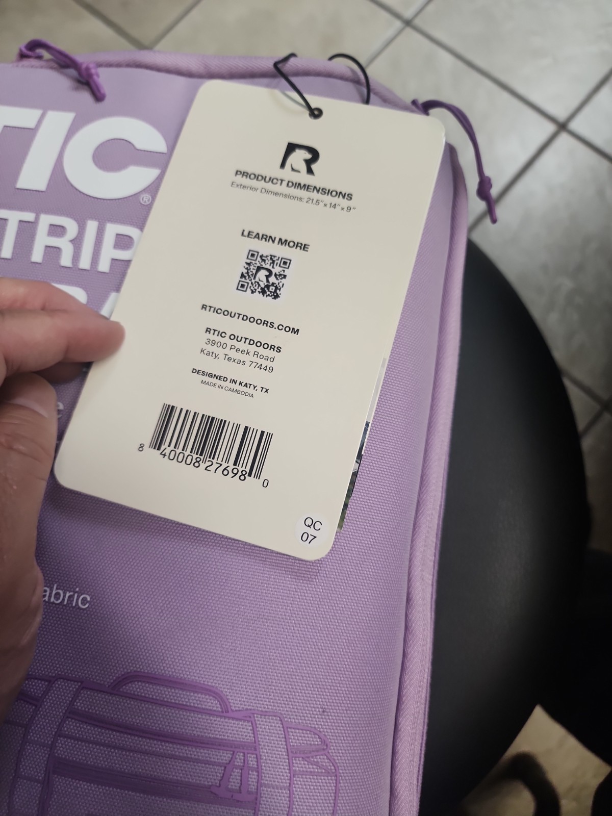 RTIC Outdoors Medium Carry On Structured Collapsible Duffel Bag – Lavender