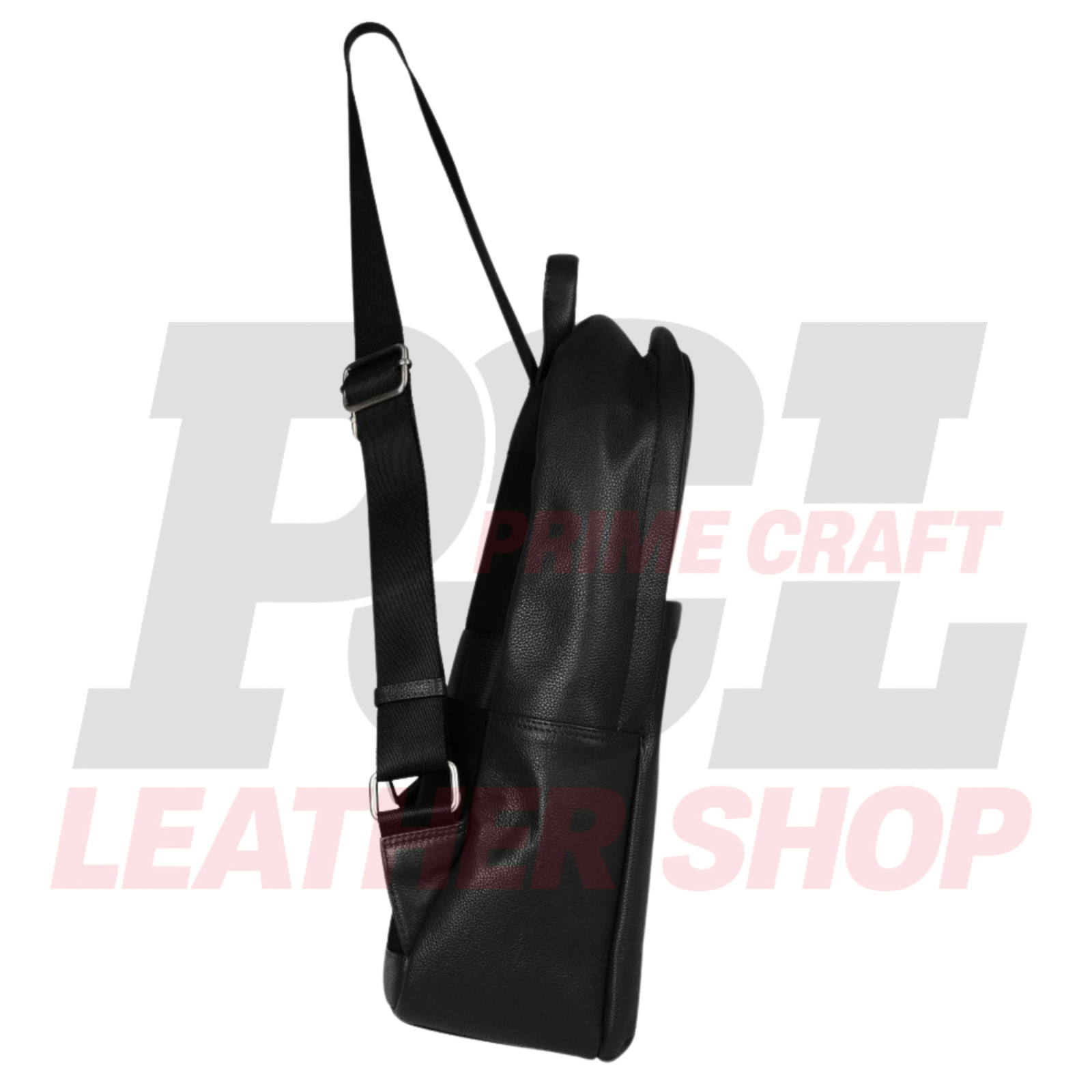 Black Genuine Leather Backpack Handmade Pebbled Laptop Bag Men Women Rucksack