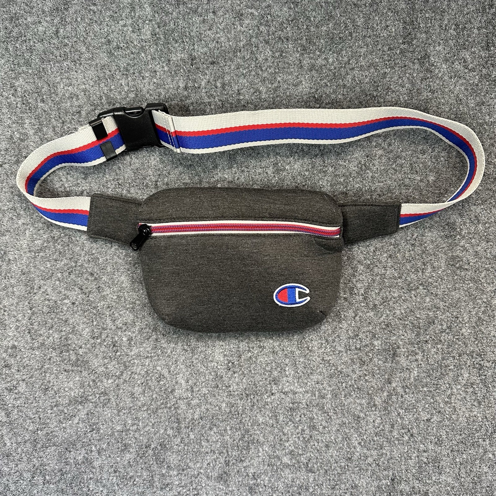 Champion Authentic [Unisex] Crossbody Fanny Pack (9”) Gray W/ Zipper Buckle