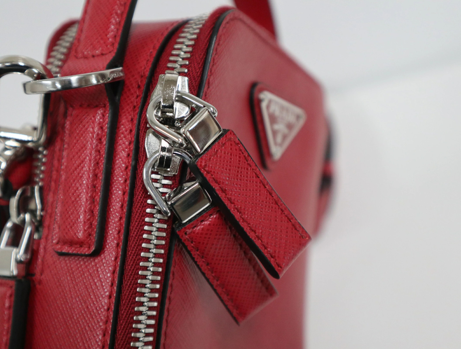 PRADA Brick 2Vh067 Saffiano Leather Red 2Way Shoulder Bag