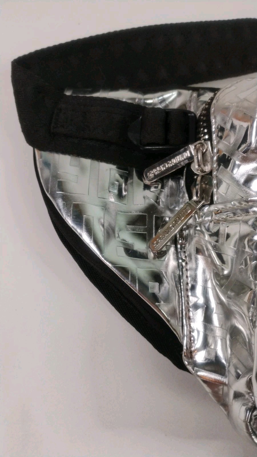 Sprayground Future Titan Metallic Cargo Crossbody Bag Silver Limited Edition