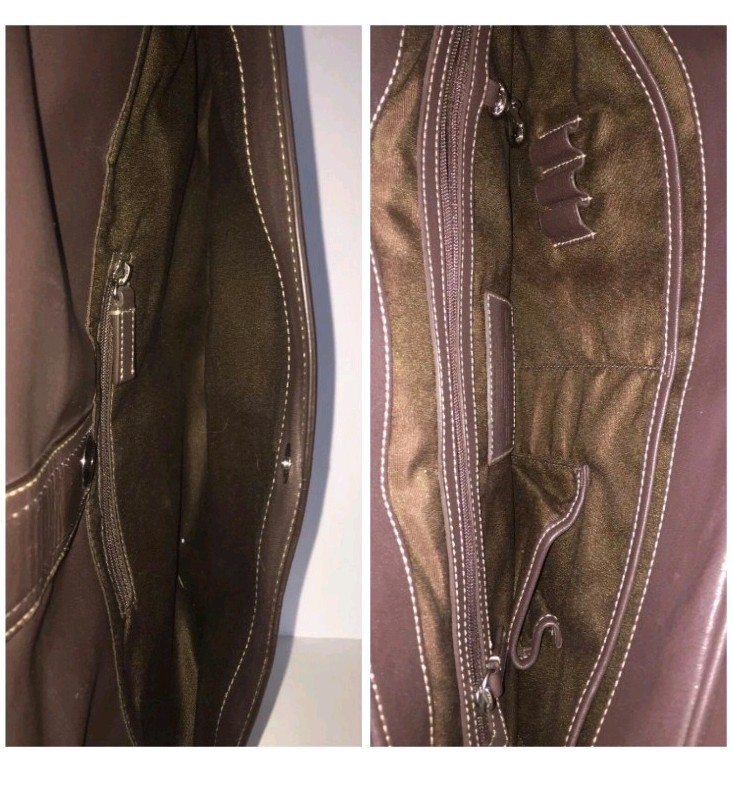 Coach Brown Men’s Briefcase/Document Case Buckle Zip Adjustable Shoulder Strap
