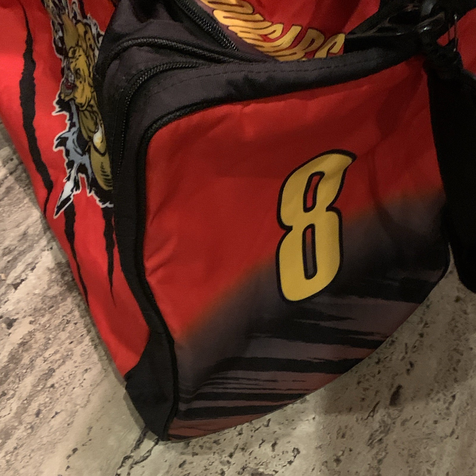 JR Cougars Red/Black Large Duffle Bag Zip Graphic Print w/ Strap Pockets