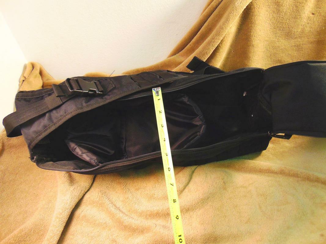 Tactical Sling Pack Tote Messenger Top Loading Black Ballistic Nylon Web OS