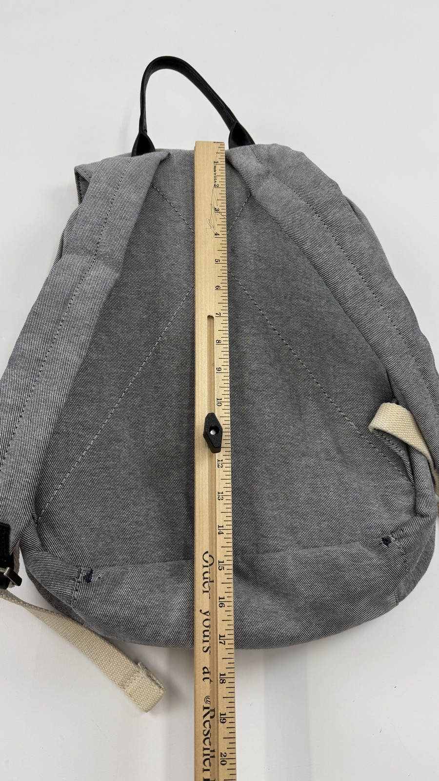 Everlane Backpack Mens Gray Cotton Drawstring Flap Pocket Casual Canvas Bag