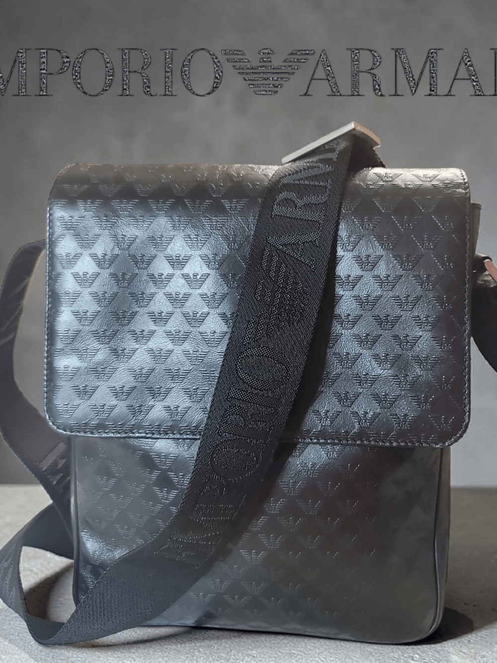 Emporio Armani Black Mens Crossbody Messenger Bag