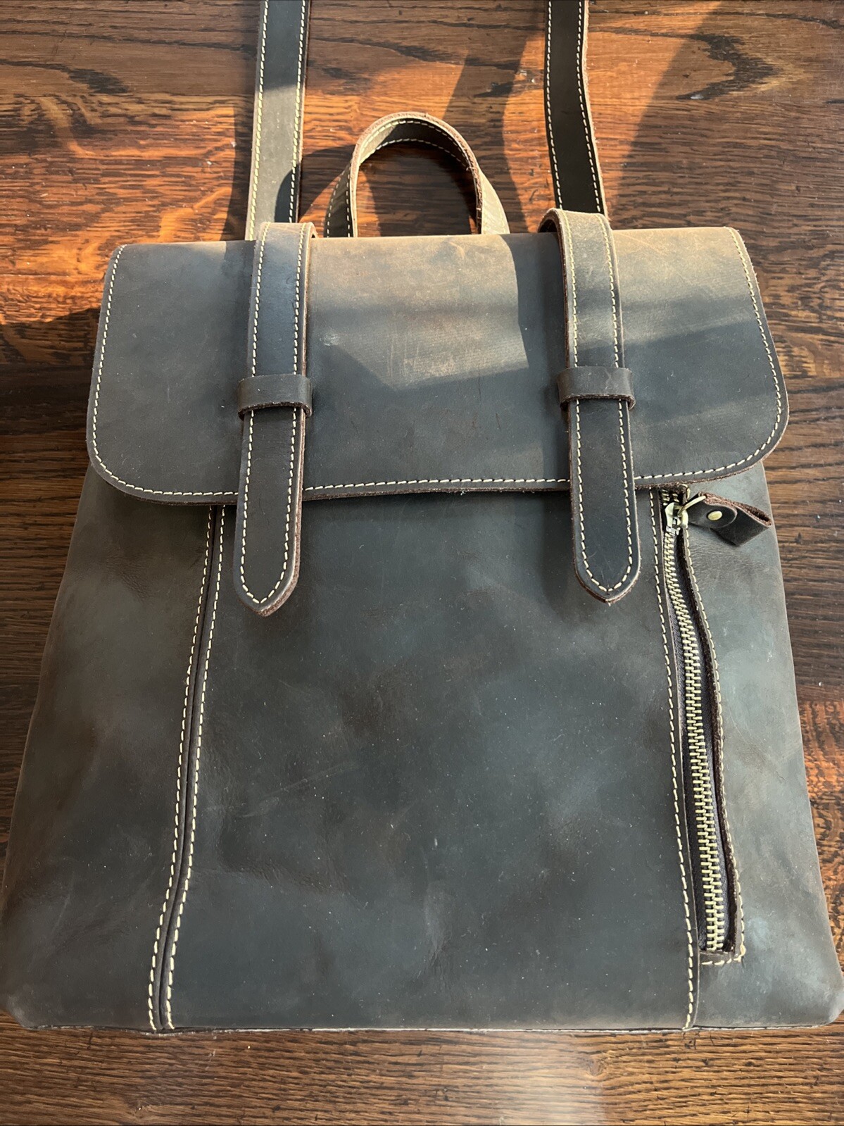 CRAZY HORSE LEATHER BACKPACK TRAVEL LAPTOP MESSENGER BAG