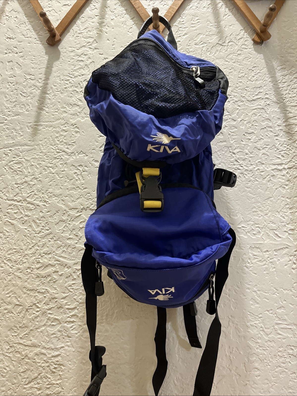 Kiva Packable Fold-Up Backpack Royal Blue Nylon Travel Bag- Preowned
