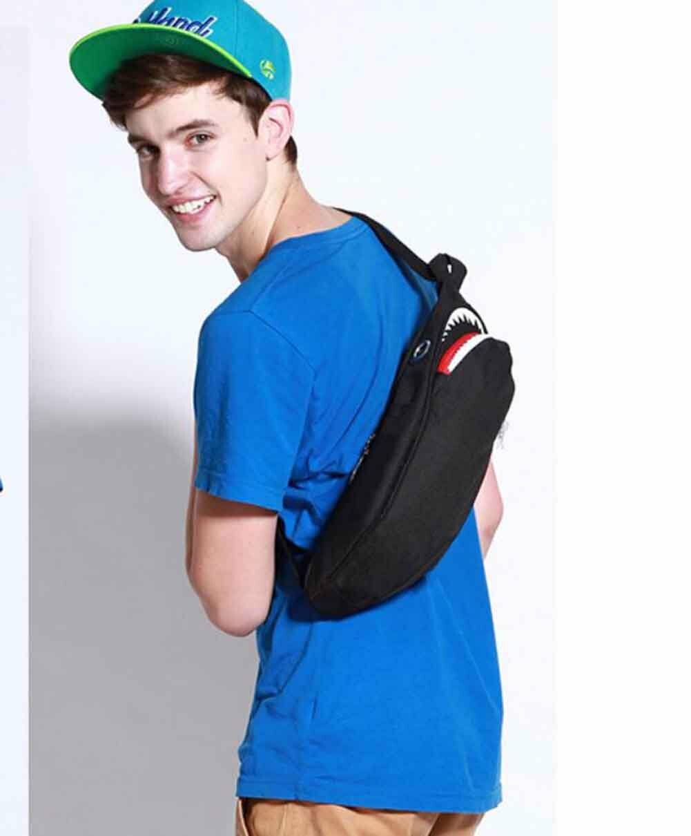 Shark Sling Backpack Shoulder Bum Bag Chest Pocket Pouch Pack Sports Cross Body