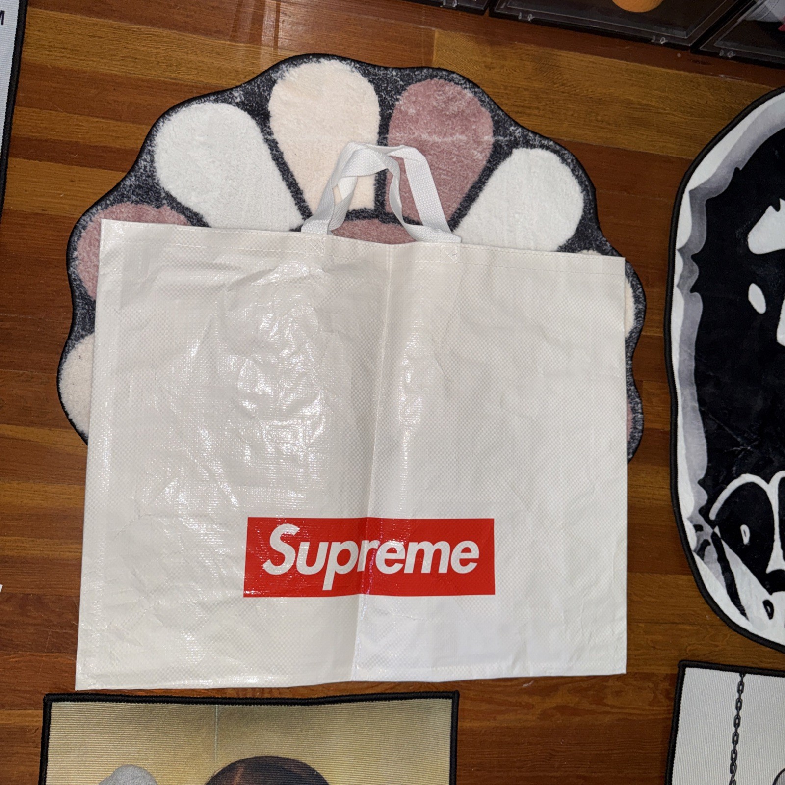 Supreme White Tote Large Shopping Bag Red Box Logo