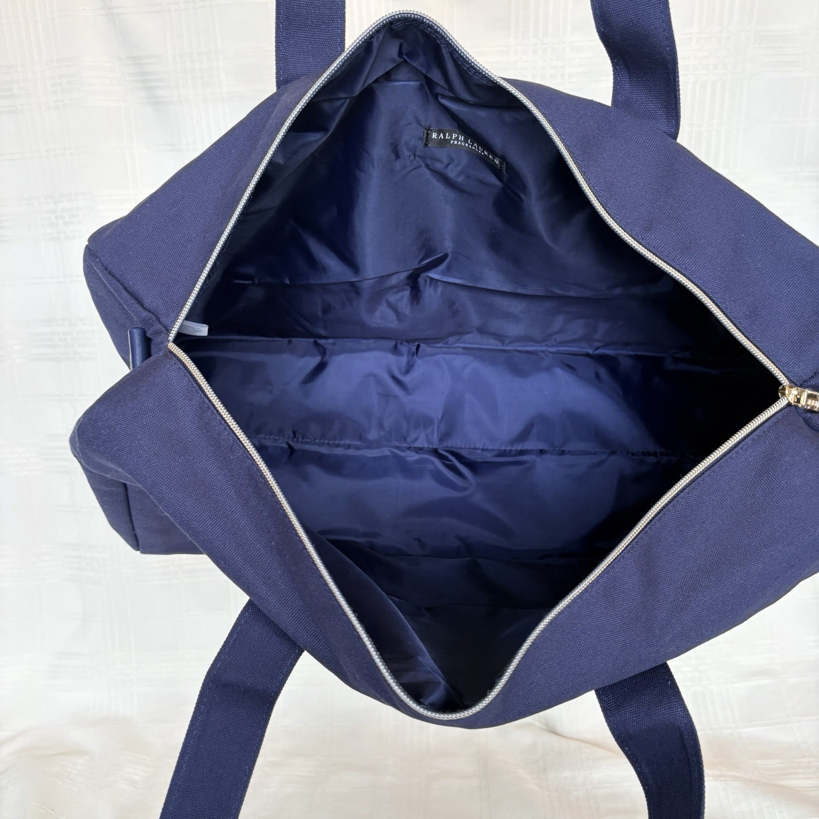 POLO RALPH LAUREN Weekend Duffel Bag Navy Blue Classic Gold Polo Pony Preppy NEW