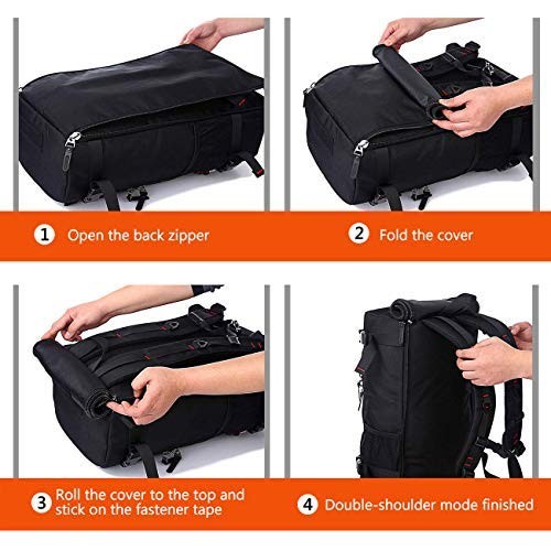 Durable Travel Backpack Convertible Duffle Bag for 15.6″ Laptop, 35L Capacity